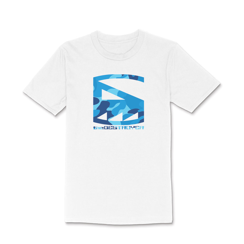 The Destroyer Blue Camo White Shirt