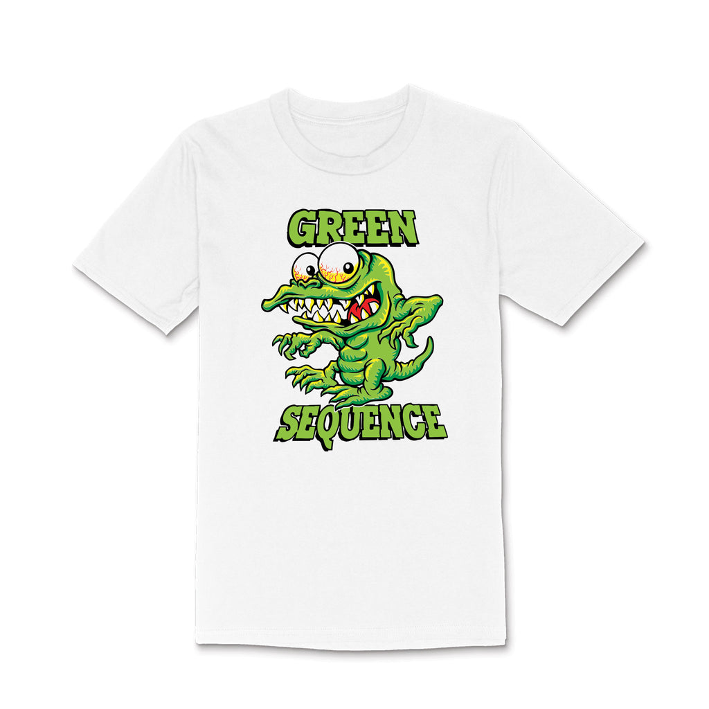 Green Sequence White Tee